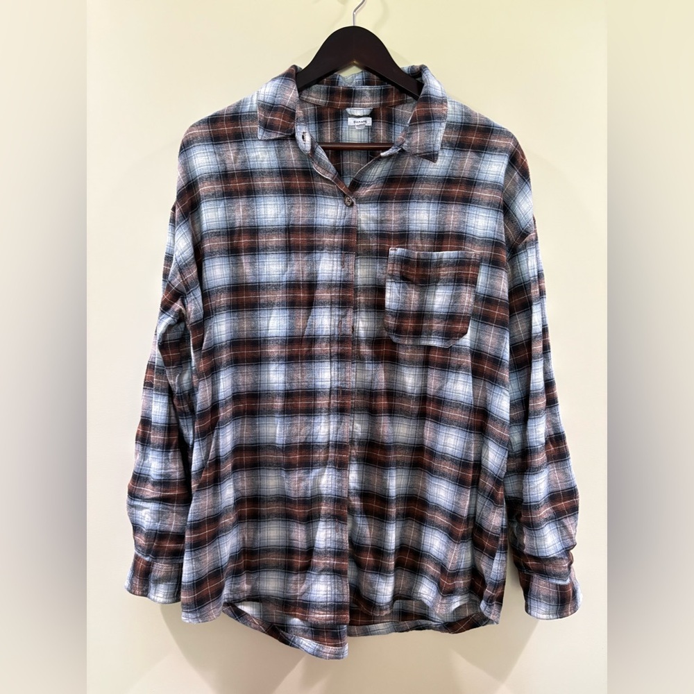 Garage White and Brown Plaid Casual Shirt